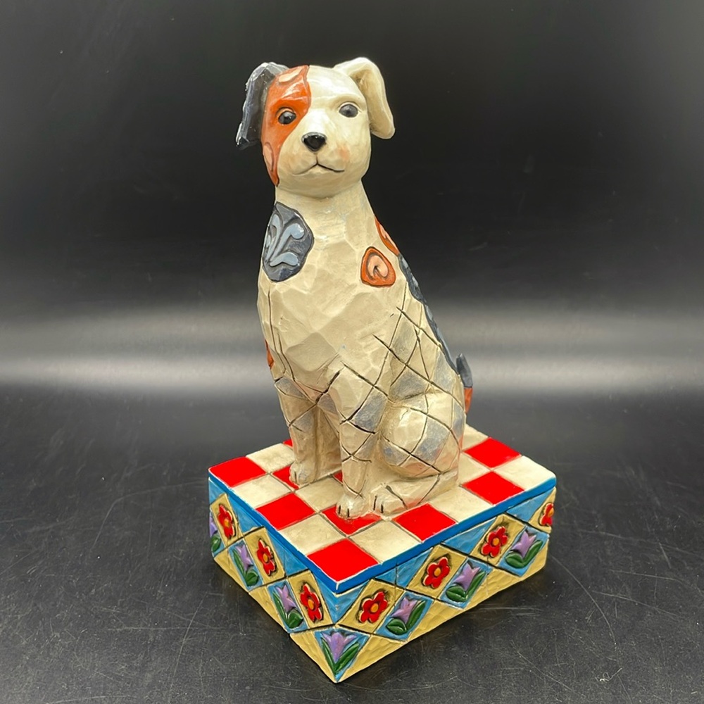 Jim Shore Terry Pitbull Terrier Dog Figurine 2005 Enesco 6” Folk Art Collectible